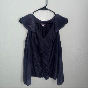 90s navy blue ruffle tank top with lightweight feel #vintage Runs big